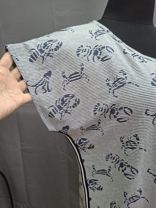 So Soire de Luxe top wit/navy gestreept kreeftenprint