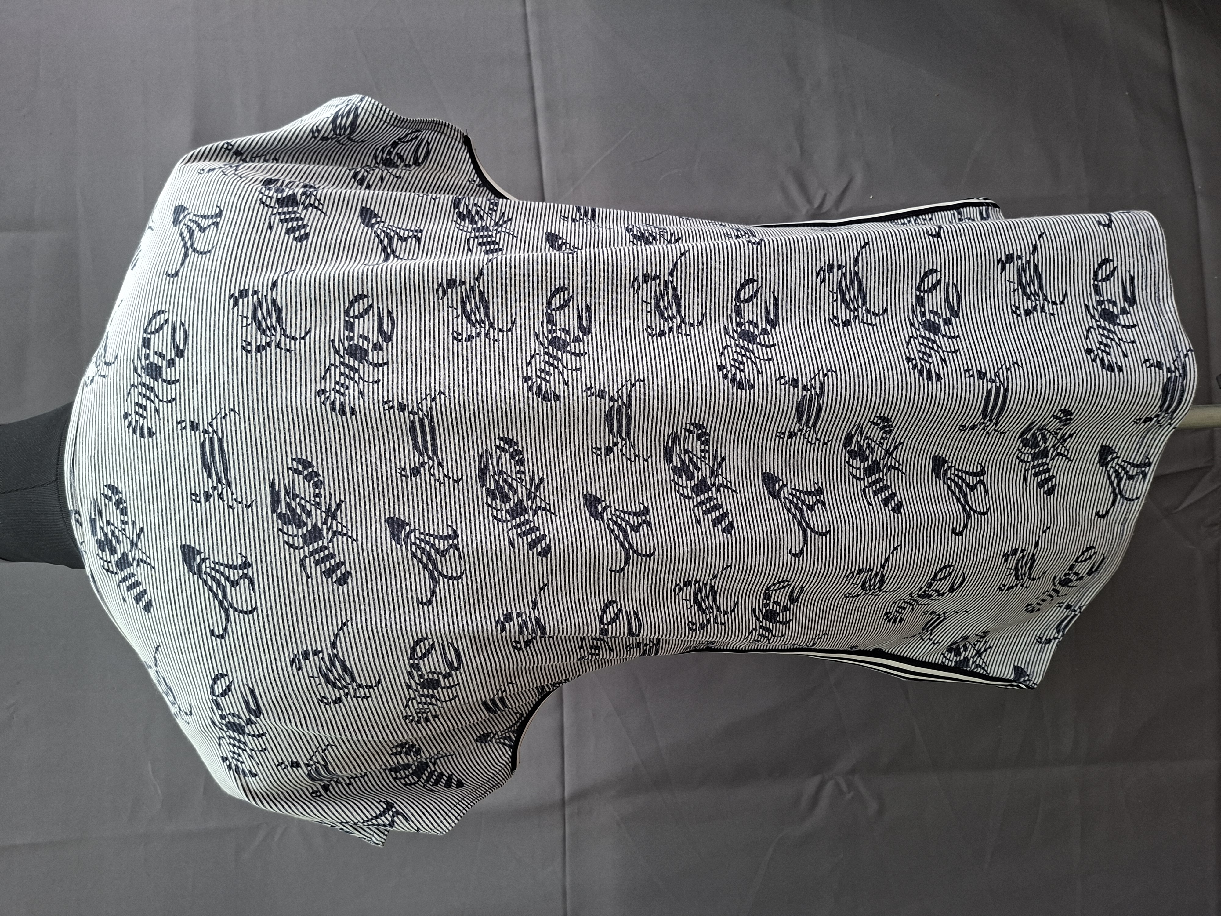 So Soire de Luxe top wit/navy gestreept kreeftenprint