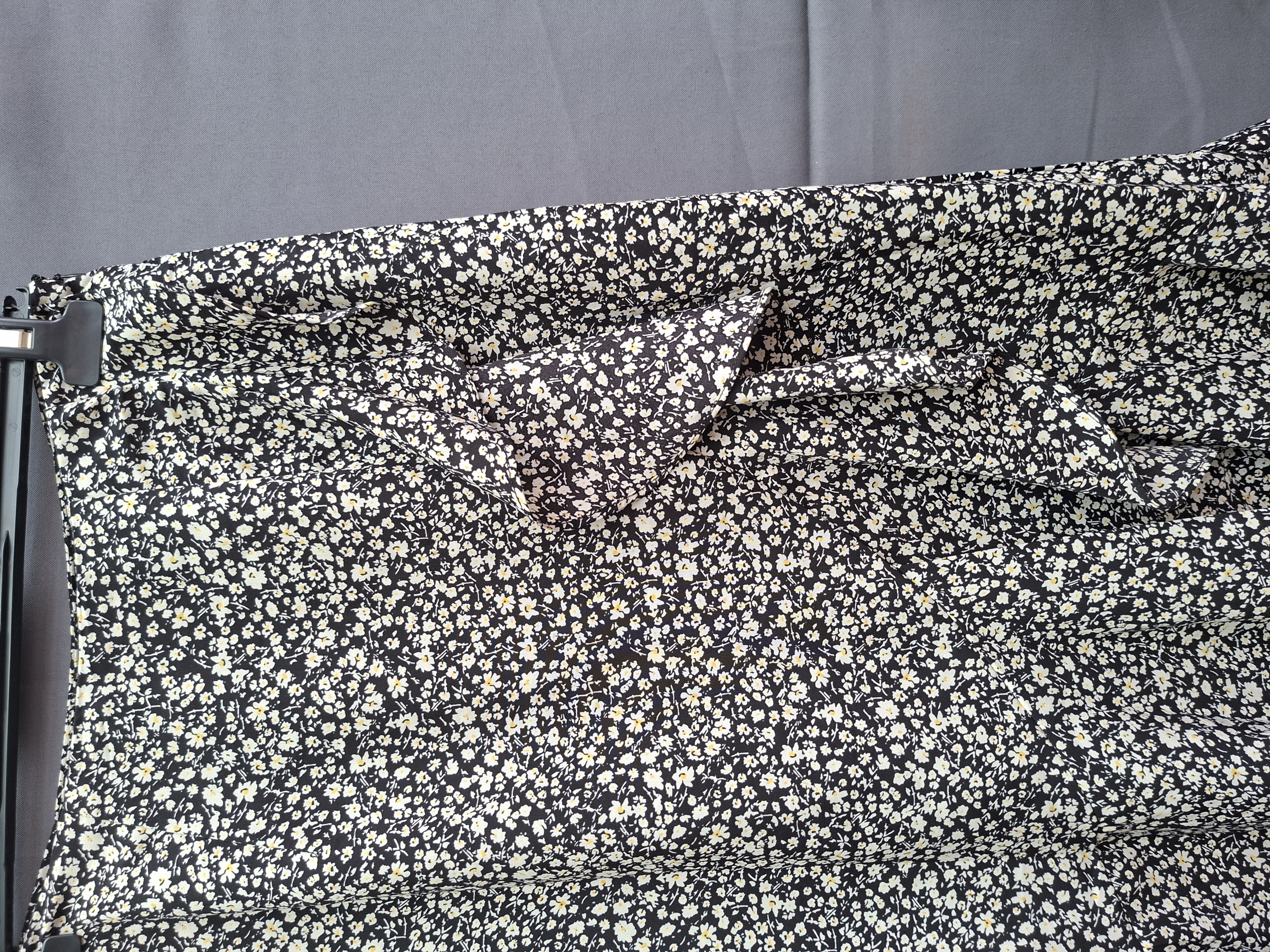 Loavies maxi rok zwart bloemenprint met volant