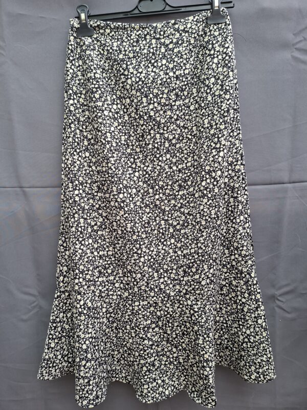 Loavies maxi rok zwart bloemenprint met volant