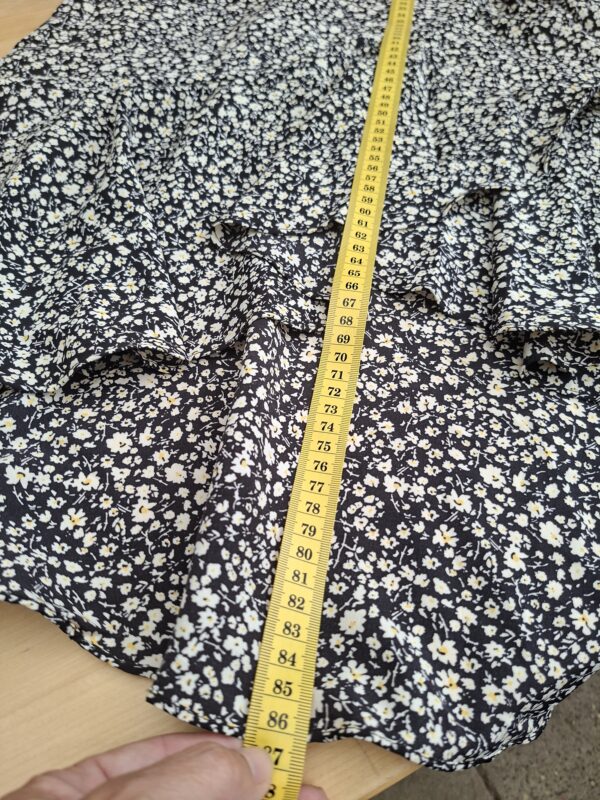 Loavies maxi rok zwart bloemenprint met volant