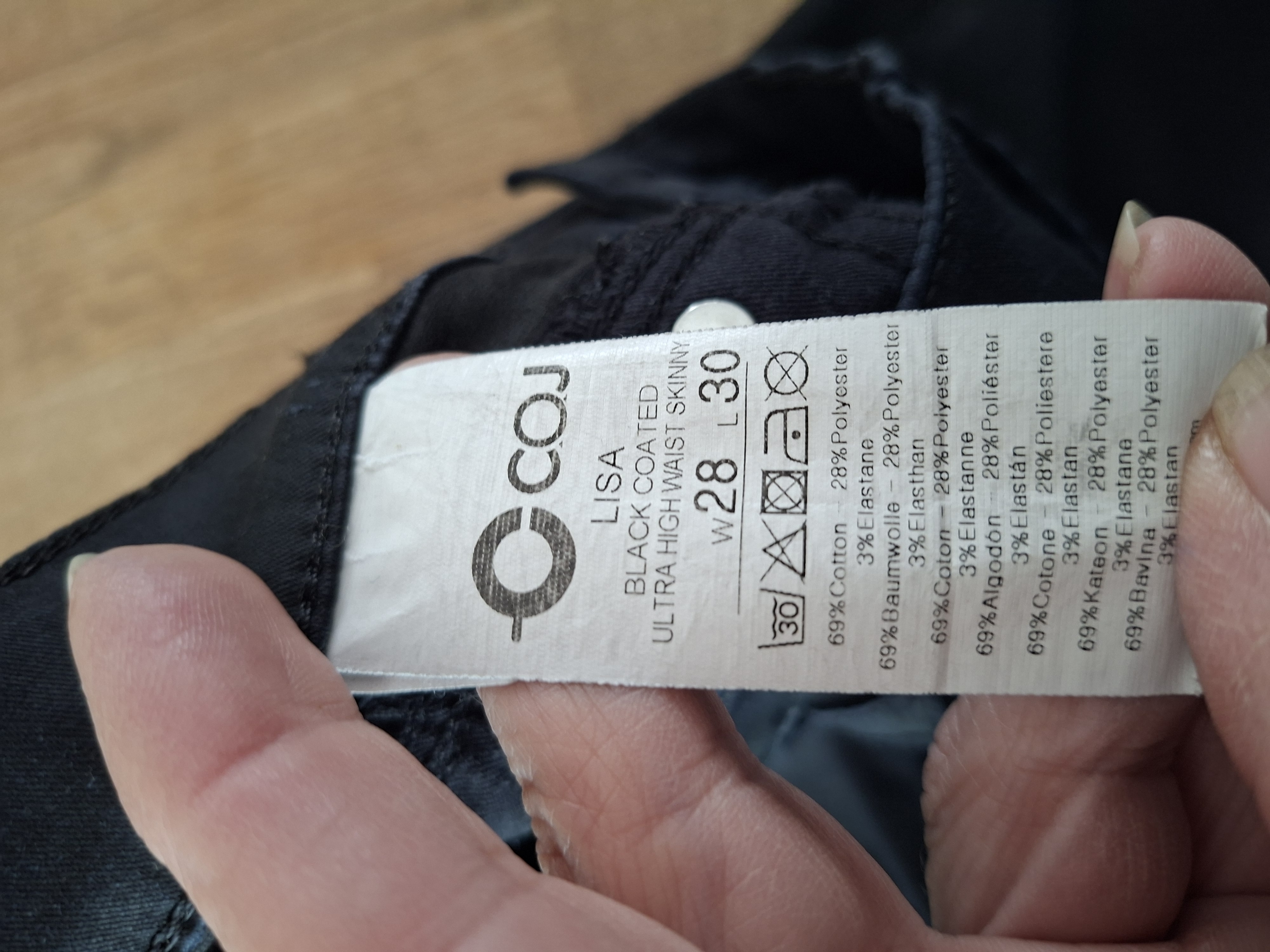 Cup of Joe Denim slim fit spijkerbroek zwart W28 L30
