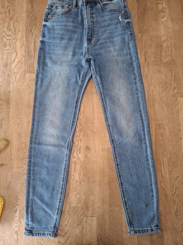 Stradivarius skinny super high waist spijkerbroek lichtblauw maat 36