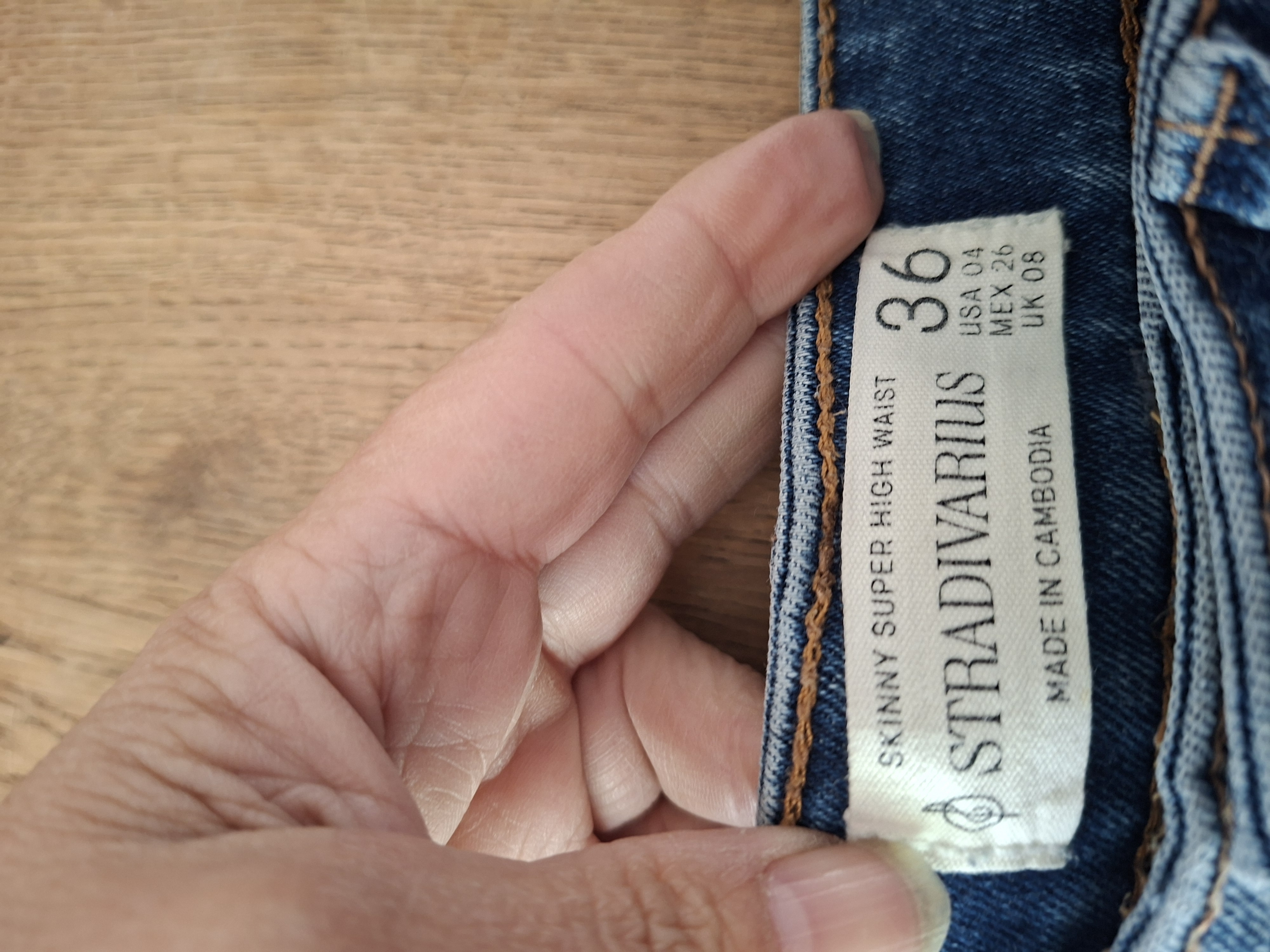 Stradivarius skinny super high waist spijkerbroek lichtblauw maat 36