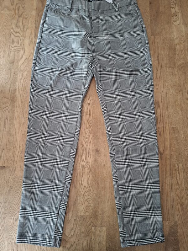 Drôle de Copine Paris geruite broek zwart wit tapered maat M