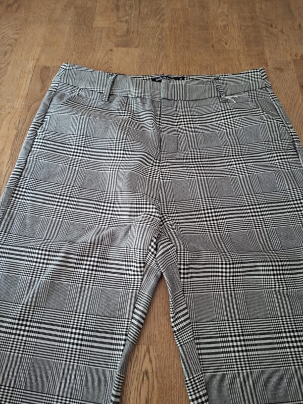 Drôle de Copine Paris geruite broek zwart wit tapered maat M