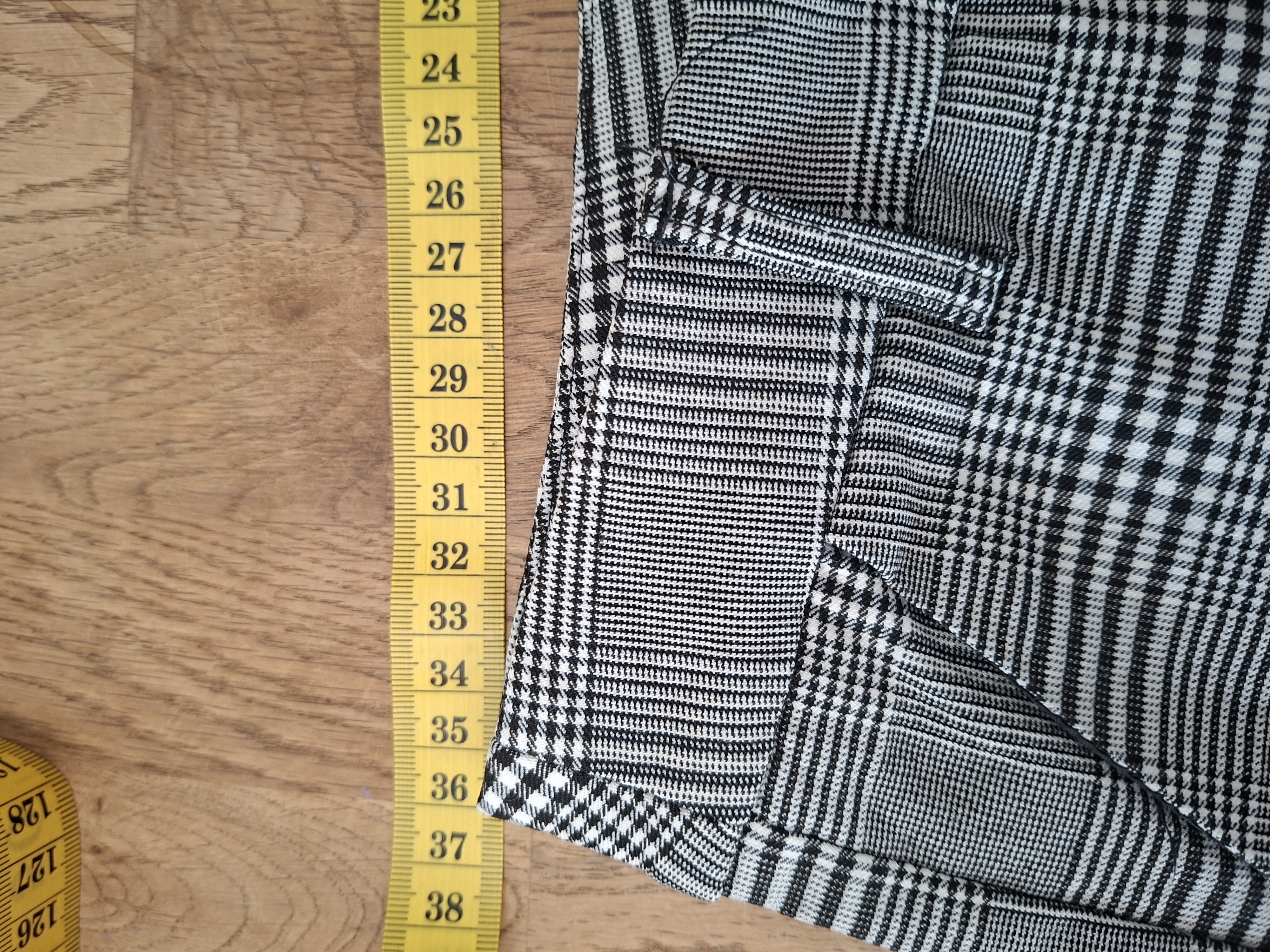 Drôle de Copine Paris geruite broek zwart wit tapered maat M