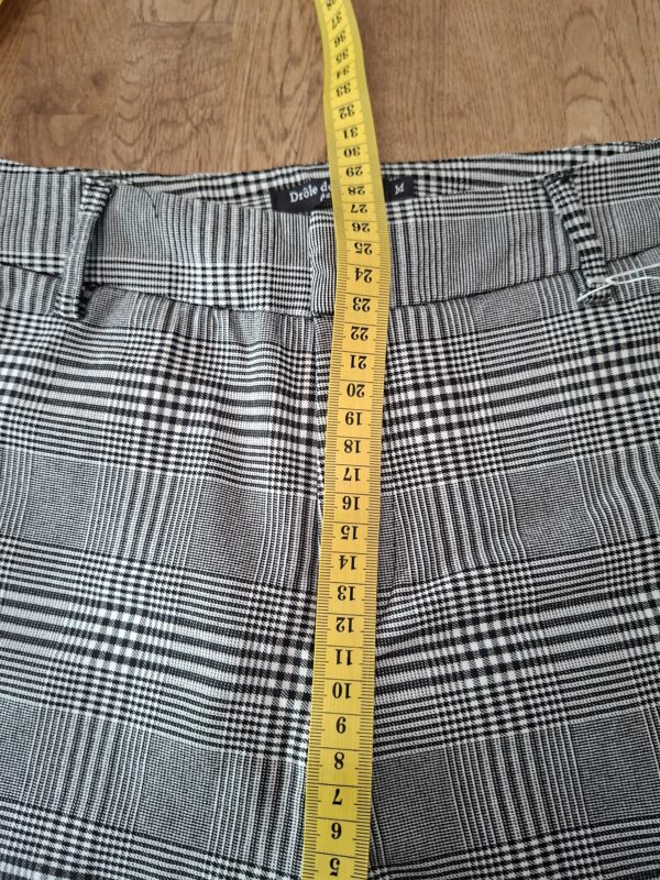 Drôle de Copine Paris geruite broek zwart wit tapered maat M