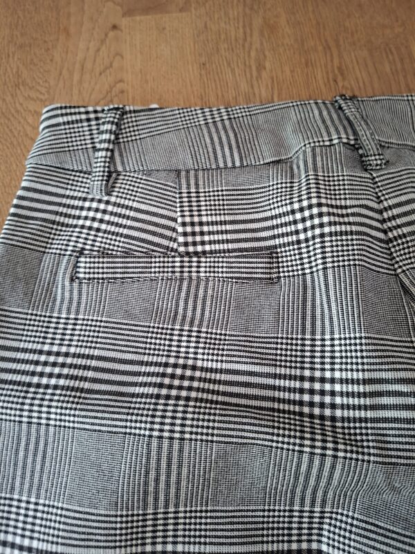 Drôle de Copine Paris geruite broek zwart wit tapered maat M