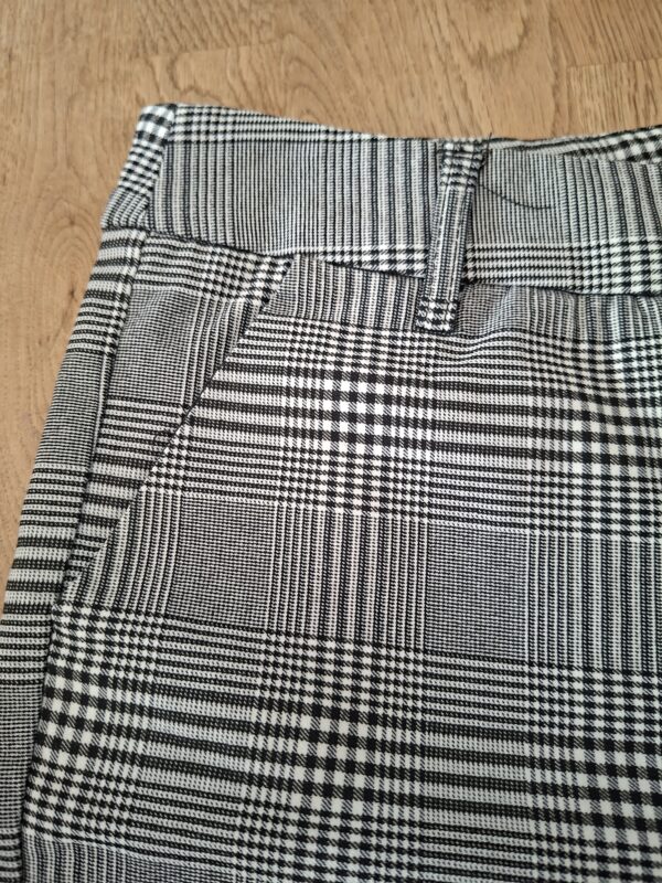 Drôle de Copine Paris geruite broek zwart wit tapered maat M