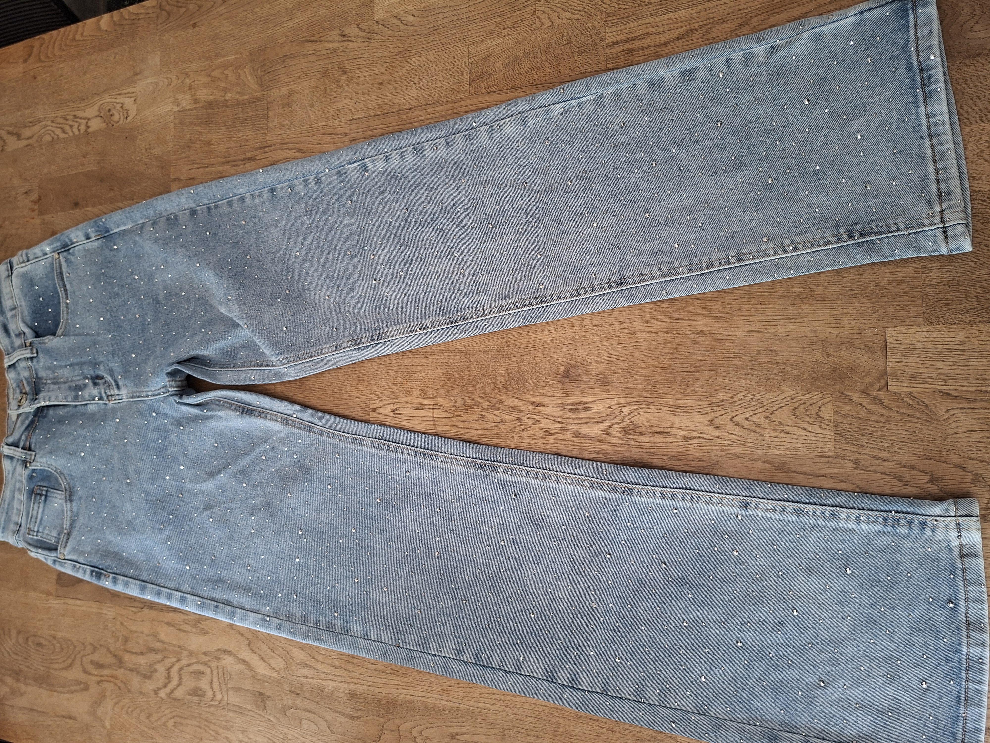 See See Paris wide leg spijkerbroek lichtblauw met strass maat 36