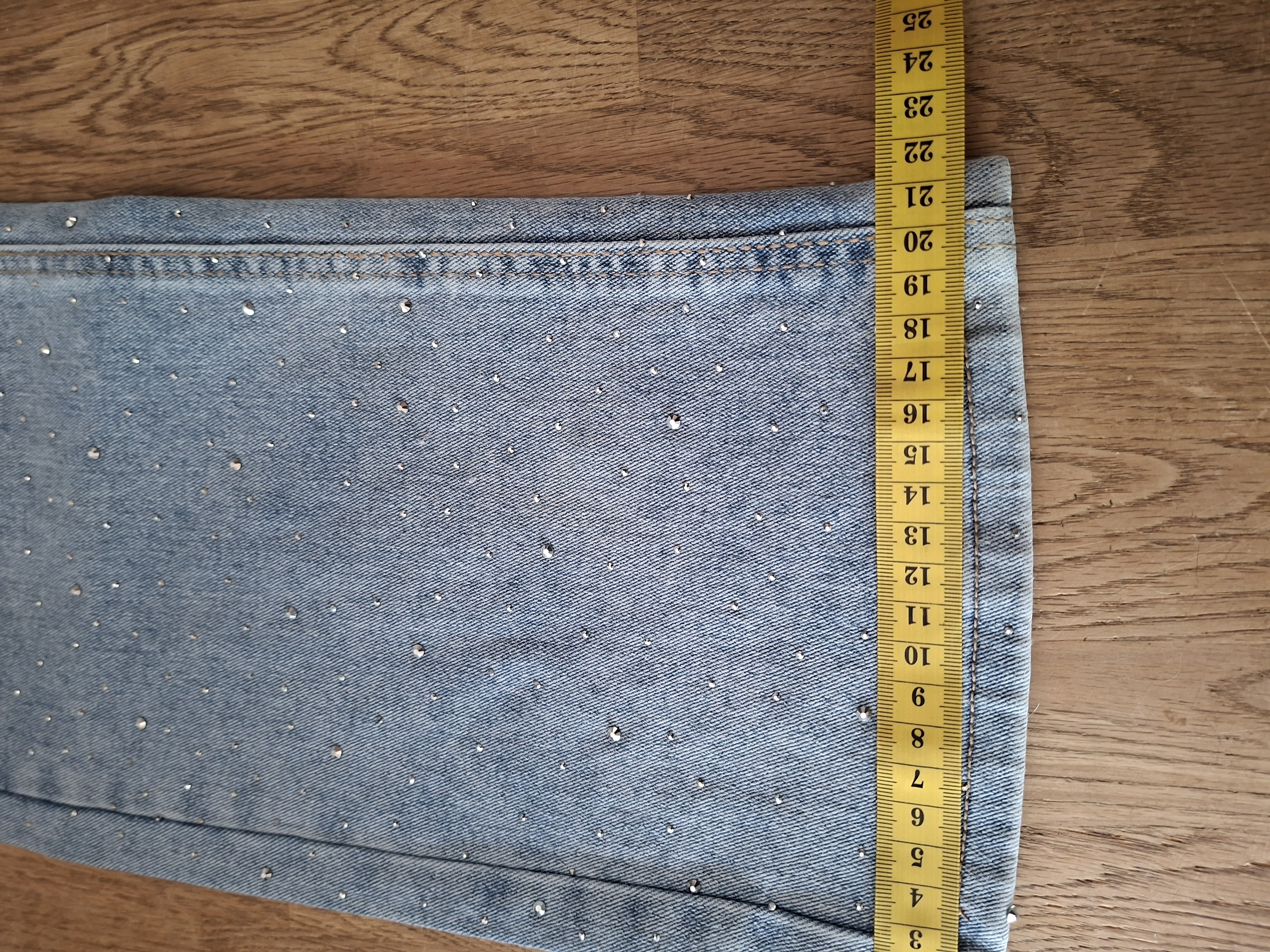 See See Paris wide leg spijkerbroek lichtblauw met strass maat 36