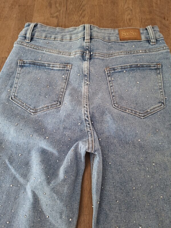 See See Paris wide leg spijkerbroek lichtblauw met strass maat 36