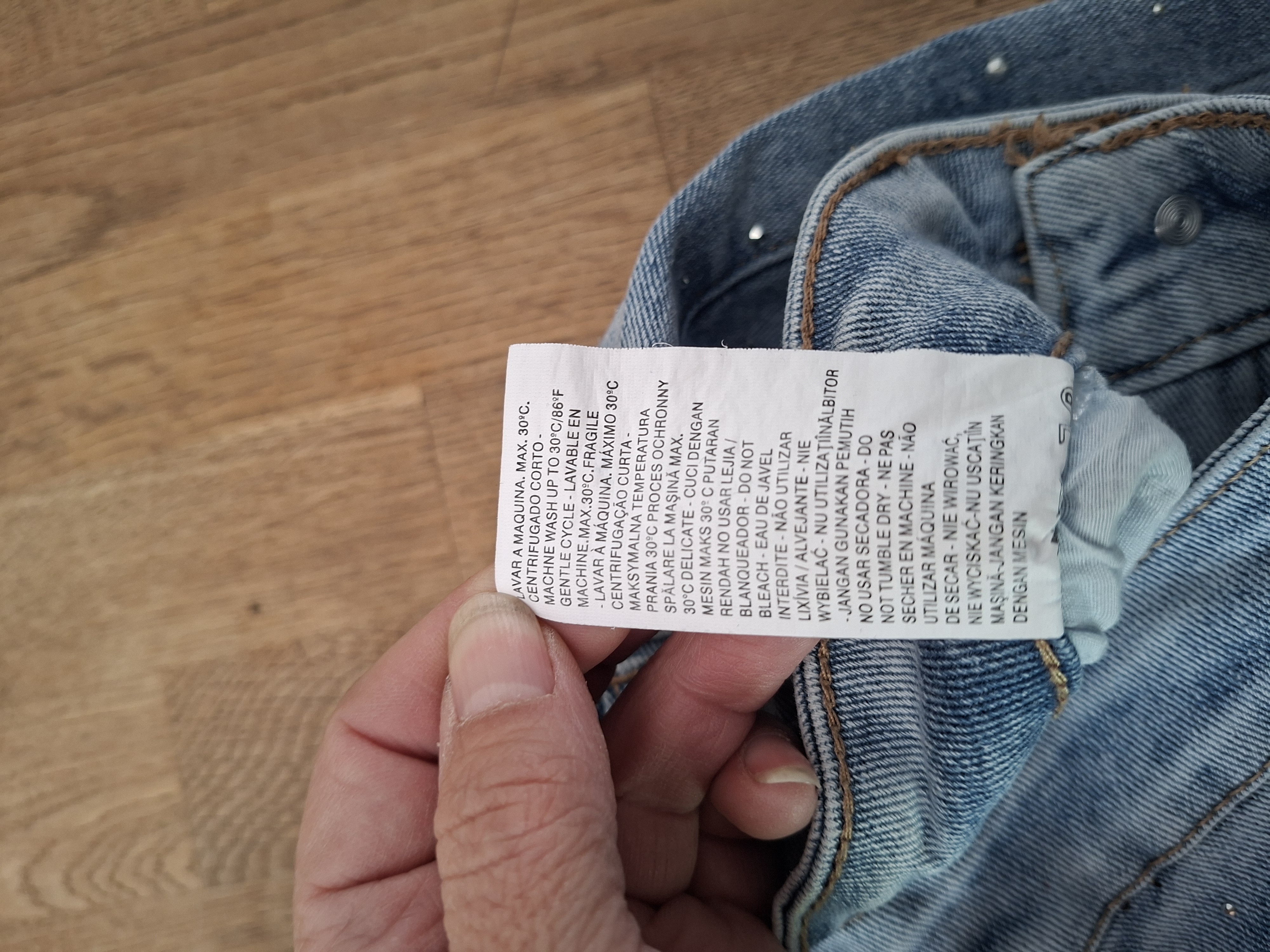 See See Paris wide leg spijkerbroek lichtblauw met strass maat 36