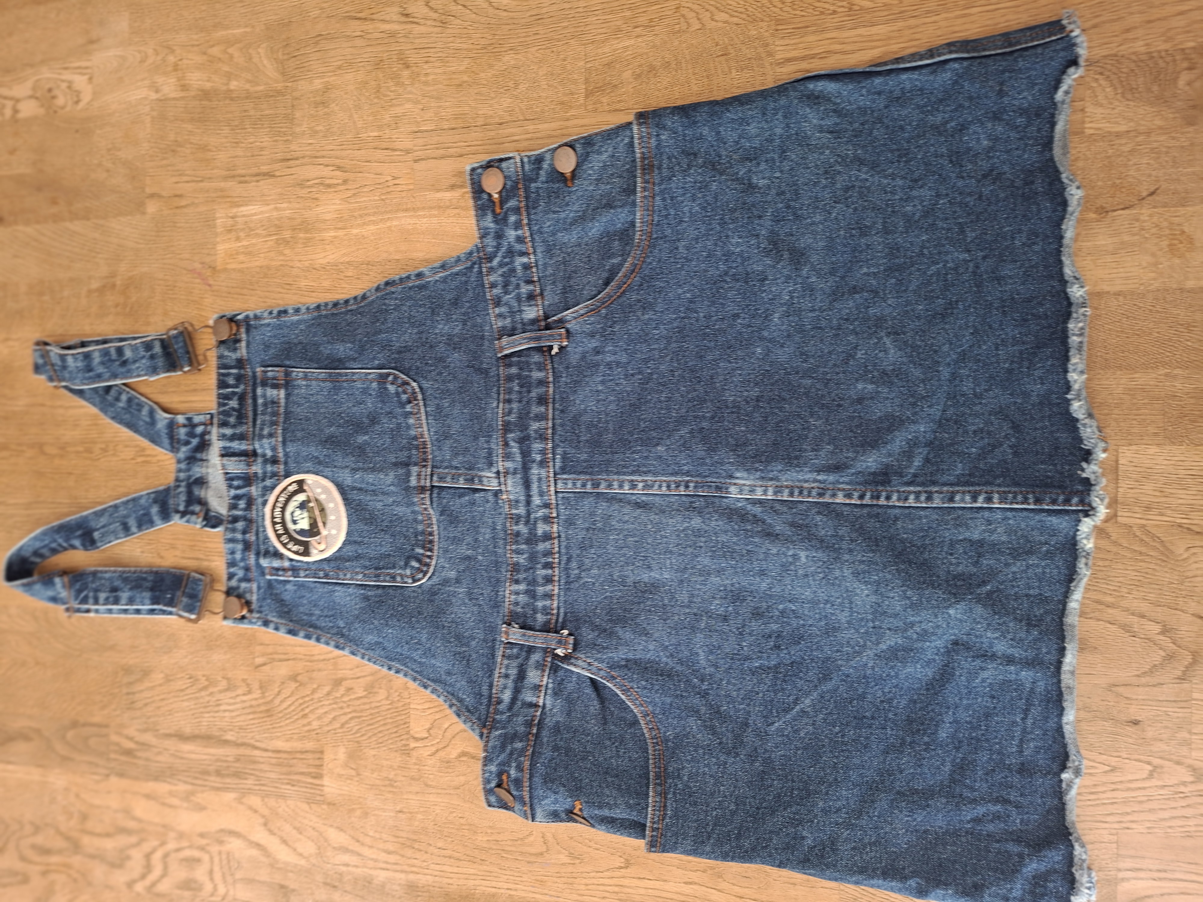 Twintip denim salopette middenblauw maat L