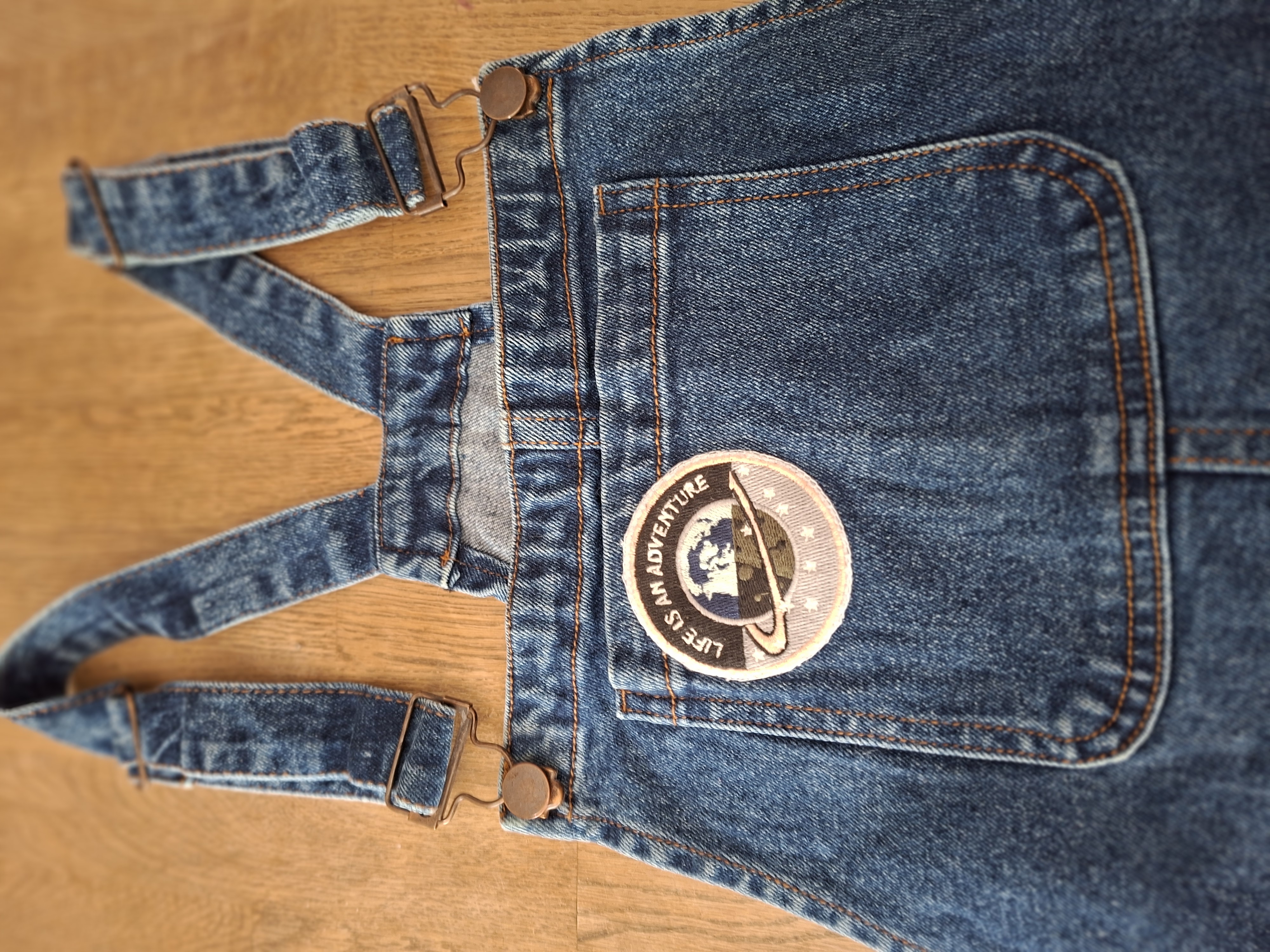 Twintip denim salopette middenblauw maat L