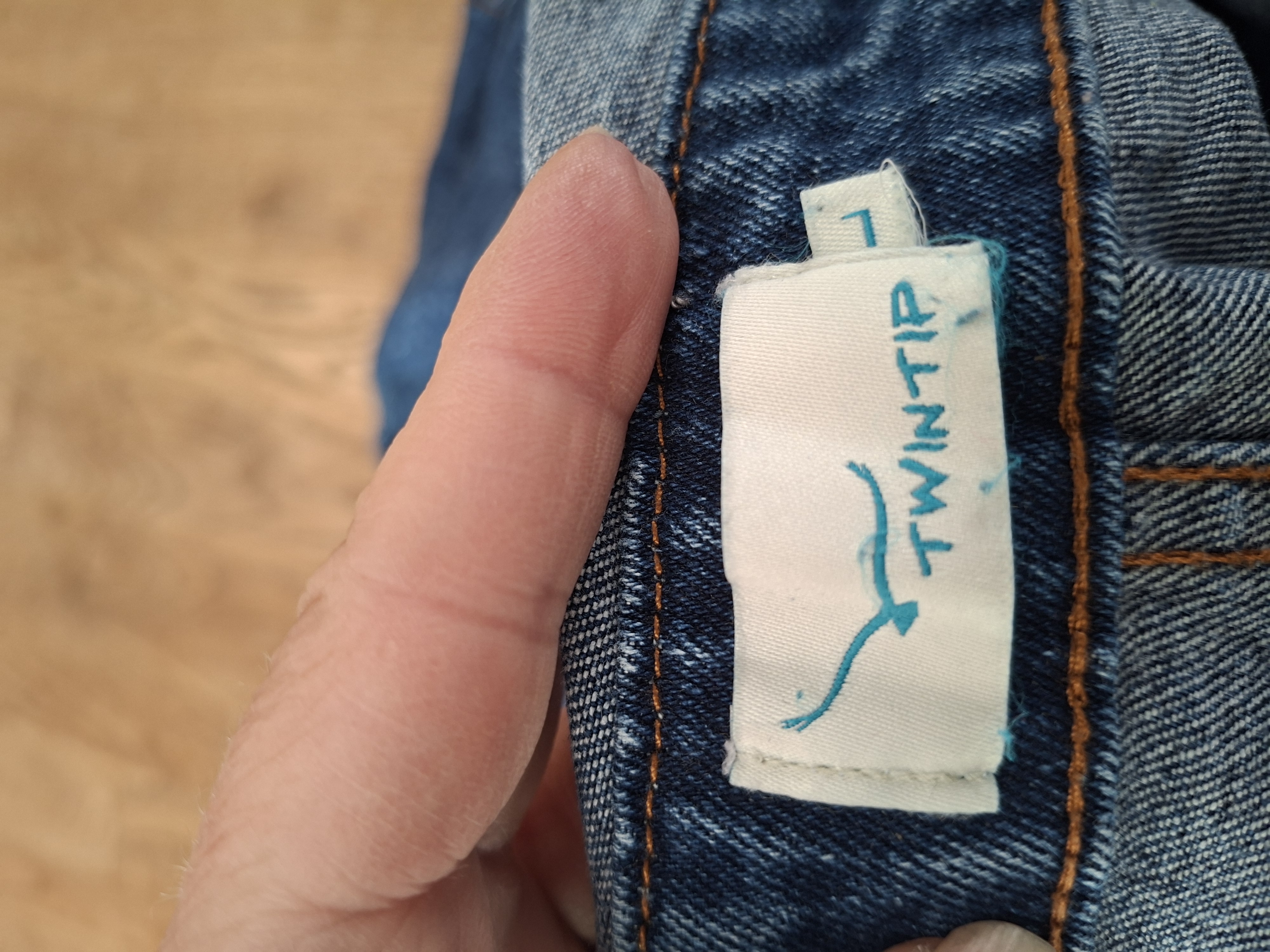 Twintip denim salopette middenblauw maat L