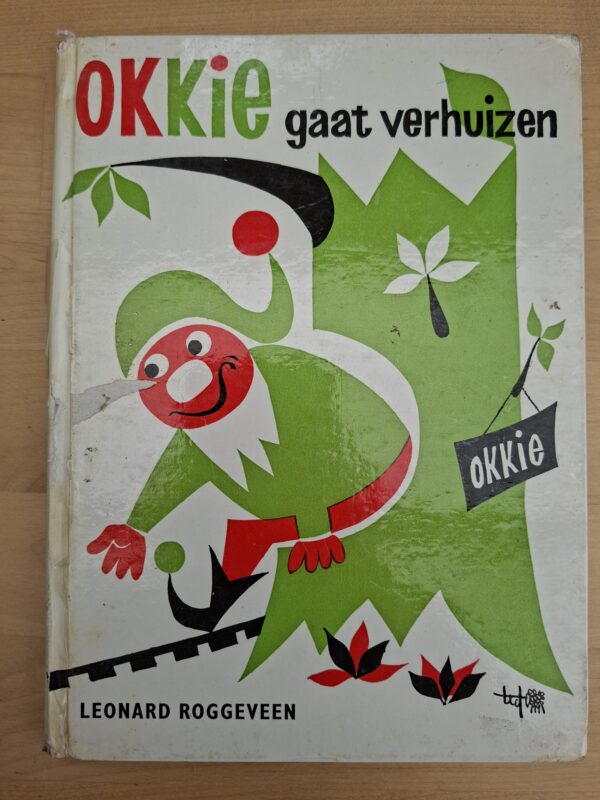 Okkie gaat verhuizen Leonard Roggeveen vintage hardcover kinderboek jaren 50-60