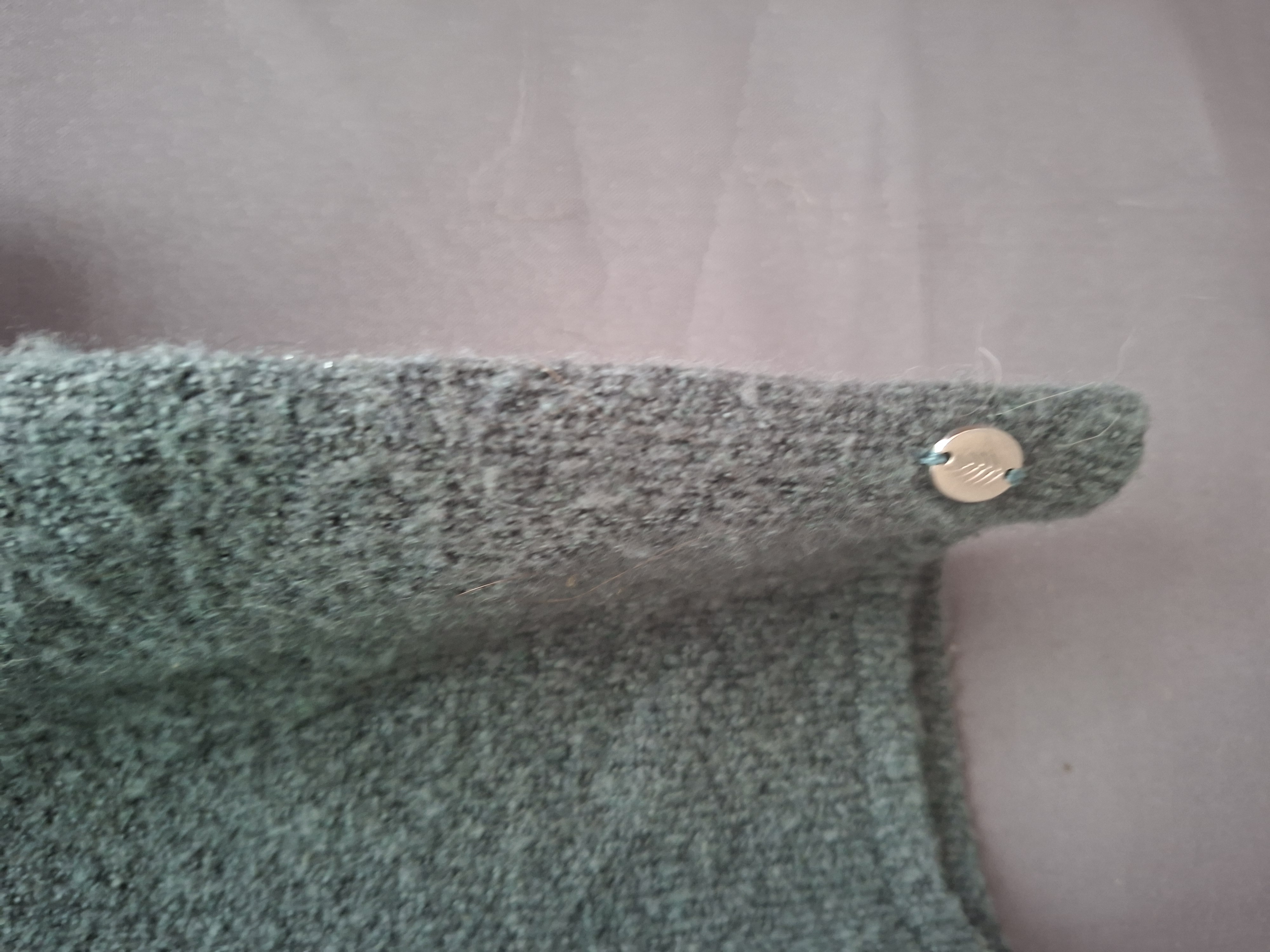 Cotton Club gebreide jurk donkergroen olijfachtig mock neck pofmouwen maat XS