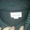 Cotton Club gebreide jurk donkergroen olijfachtig mock neck pofmouwen maat XS