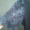 MS Mode t-shirt donkerblauw met kant mouwen en borduursel maat 3XL