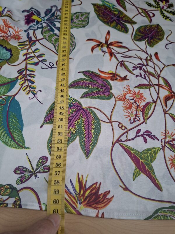 H&M blouse wit met tropische print en dubbele volantmouwen maat 36