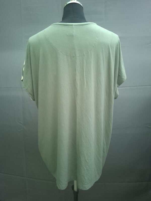 Ulla Popken t-shirt olijfgroen met stippenprint maat 50/52