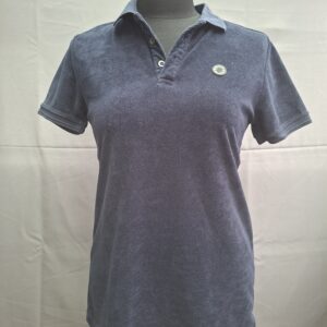 Unsigned poloshirt marineblauw badstof terry maat S