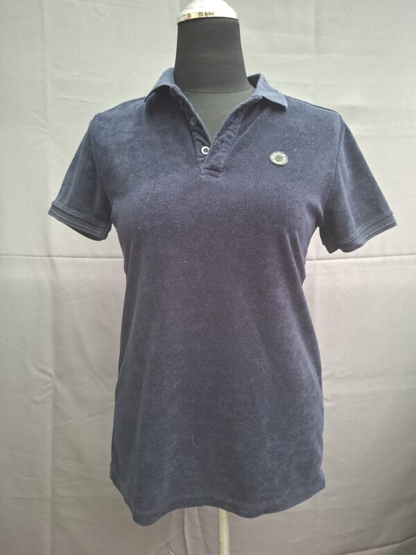 Unsigned poloshirt marineblauw badstof terry maat S