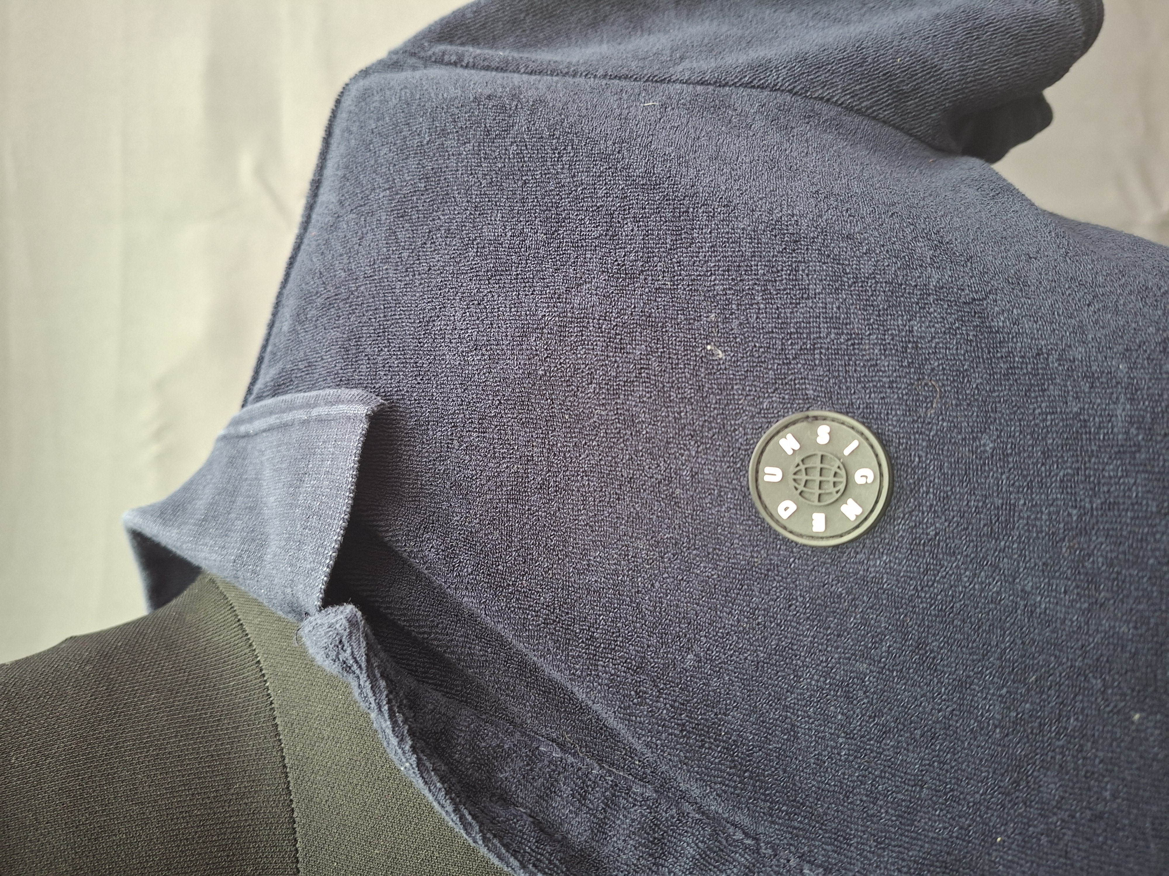 Unsigned poloshirt marineblauw badstof terry maat S