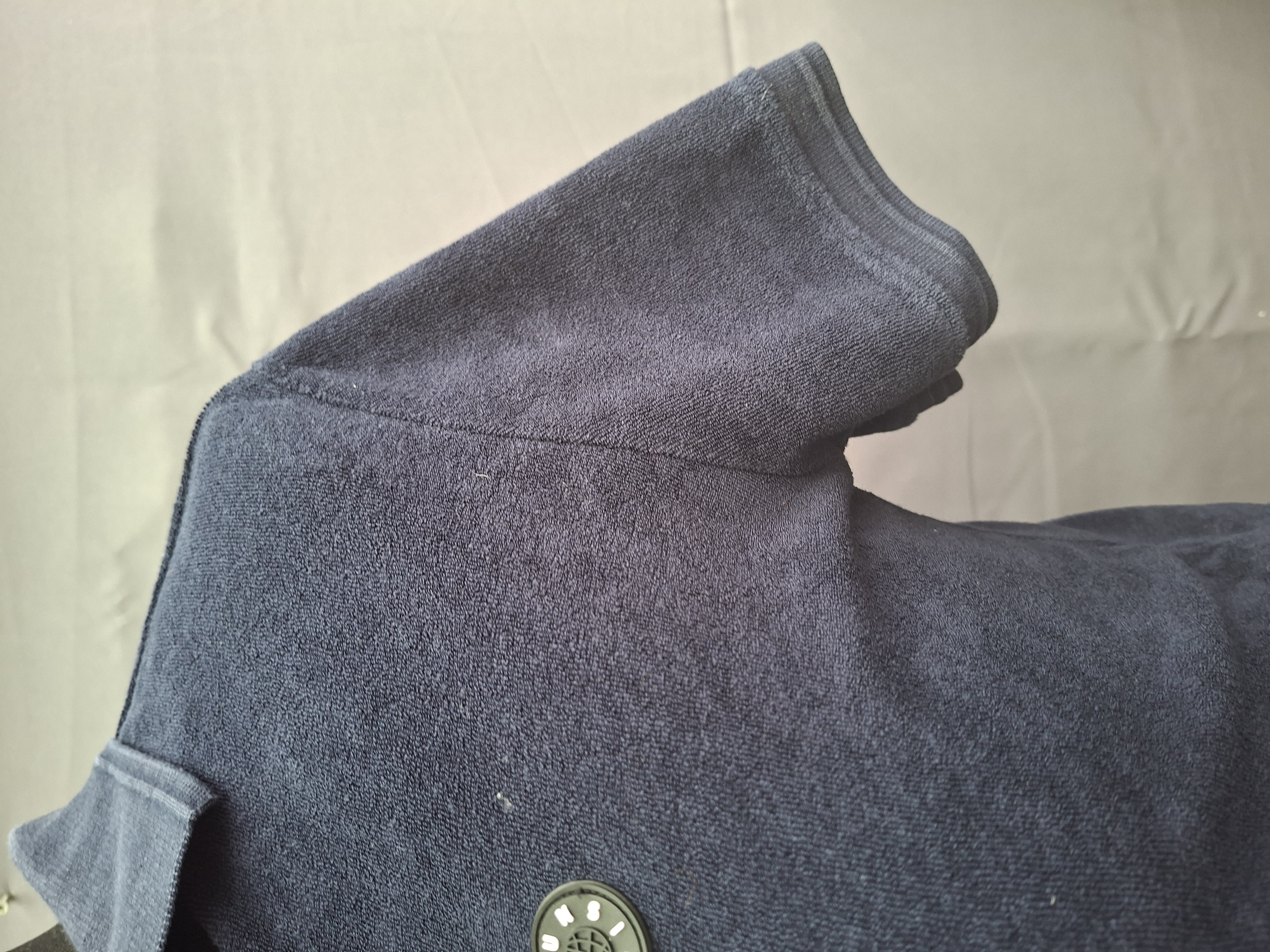 Unsigned poloshirt marineblauw badstof terry maat S