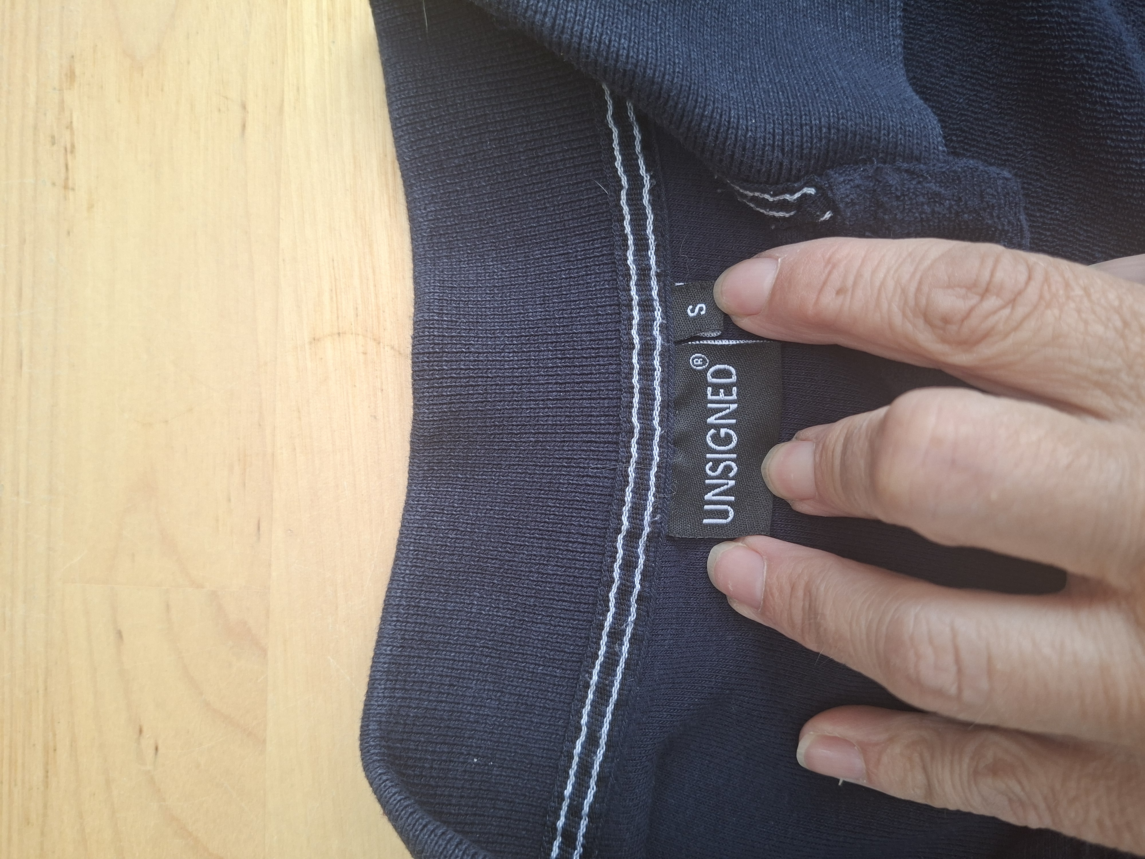 Unsigned poloshirt marineblauw badstof terry maat S