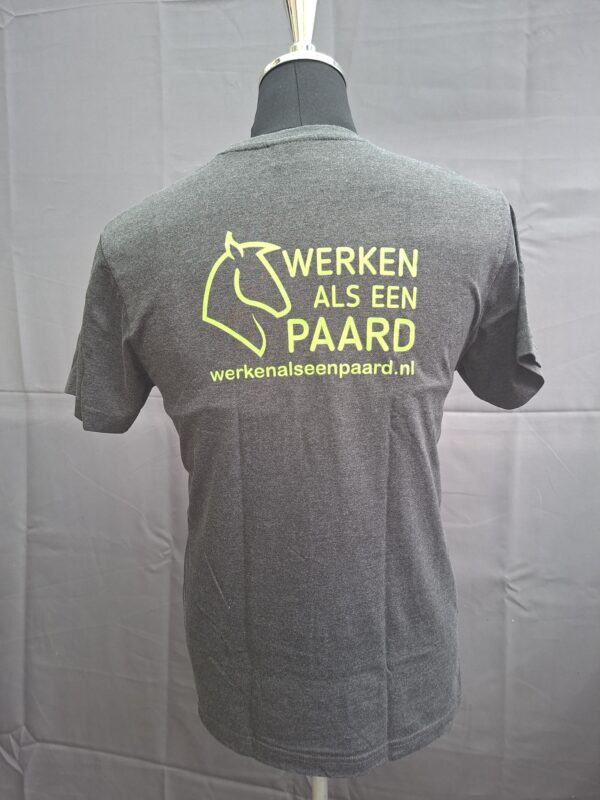 Clique Basic t-shirt donkergrijs gemêleerd neon geel paard print maat M