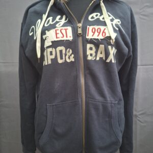 Cipo and Baxx hoodie vest marineblauw sherpa voering nep bont capuchon maat XXL