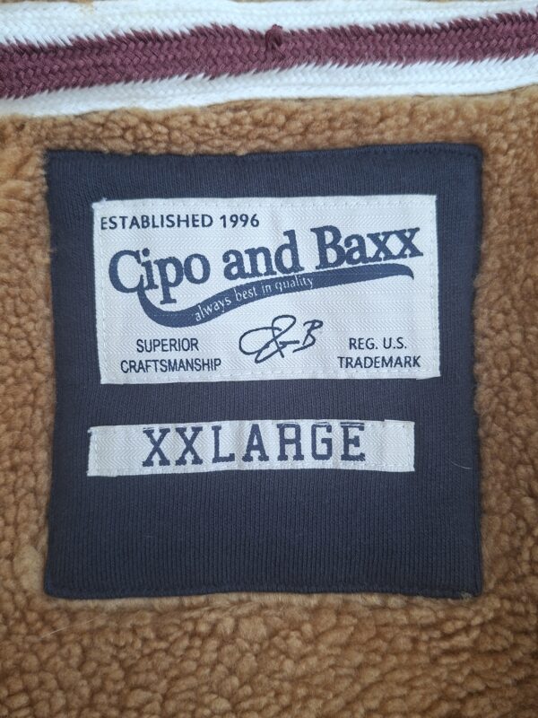 Cipo and Baxx hoodie vest marineblauw sherpa voering nep bont capuchon maat XXL