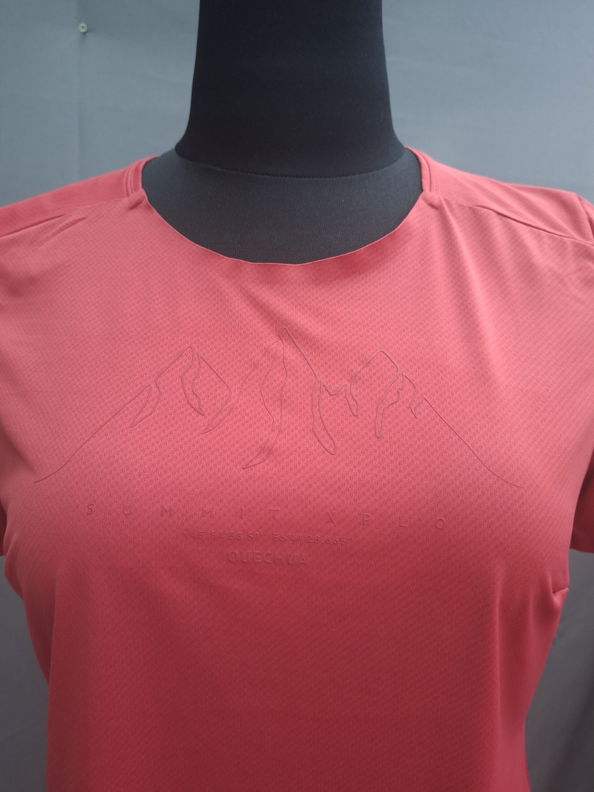 Quechua MH500 wandel t-shirt wijnrood Summit Xplo print dames maat L