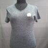 Simond merino wol t-shirt grijs gemêleerd V-hals maan bomen print Real Fun Wow