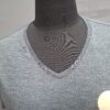Simond merino wol t-shirt grijs gemêleerd V-hals maan bomen print Real Fun Wow