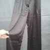 C&A wide leg broek zwart krijtstreep satijnlook hoge taille maat 36