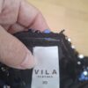 Vila Clothes strapless paillettenjurkje donkerblauw maat XS