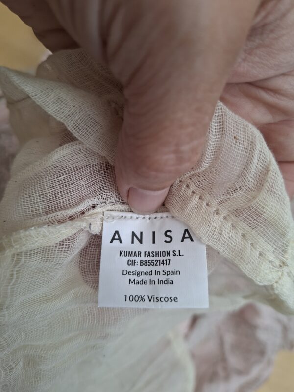 Anisa Spain boho jurk lichtroze/zalm paisley print gouden