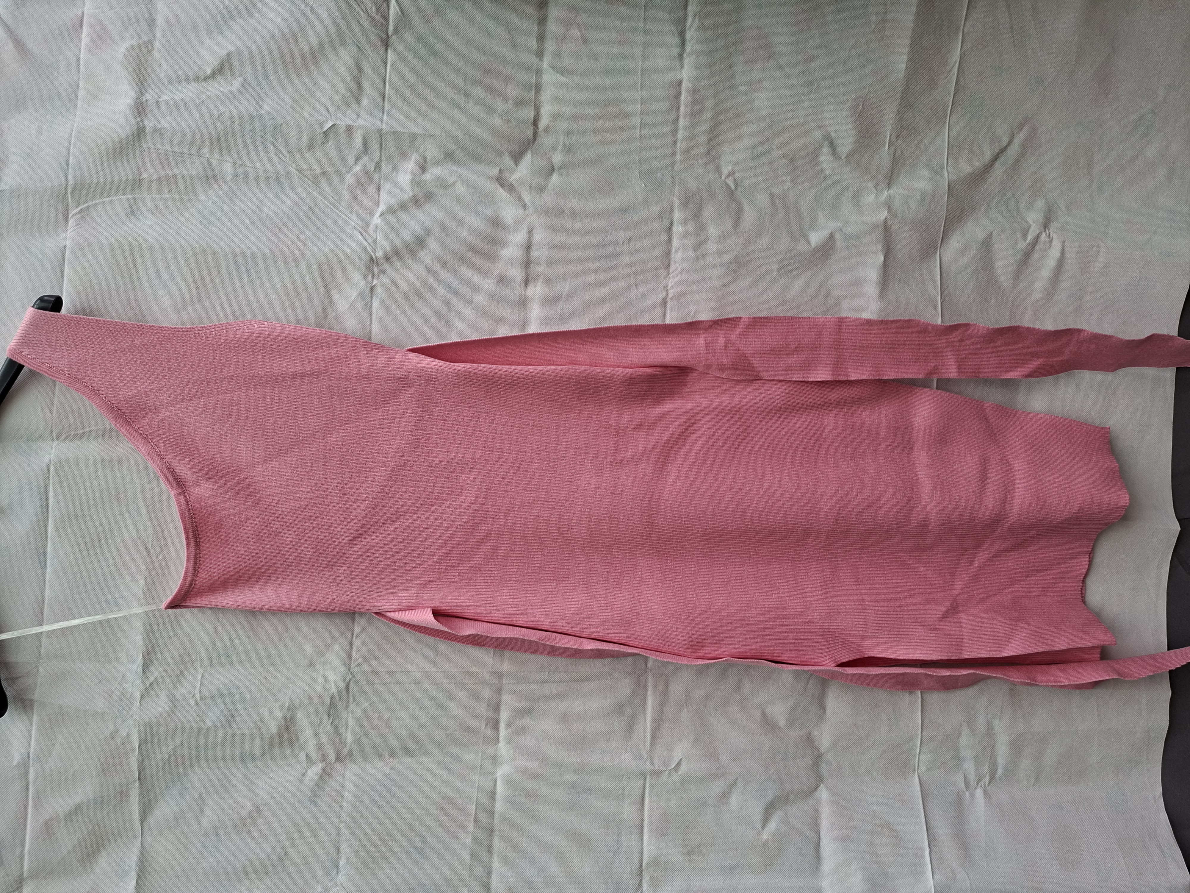 Giorgia roze ribgebreide one-shoulder jurk bindlinten S/M nieuw met label