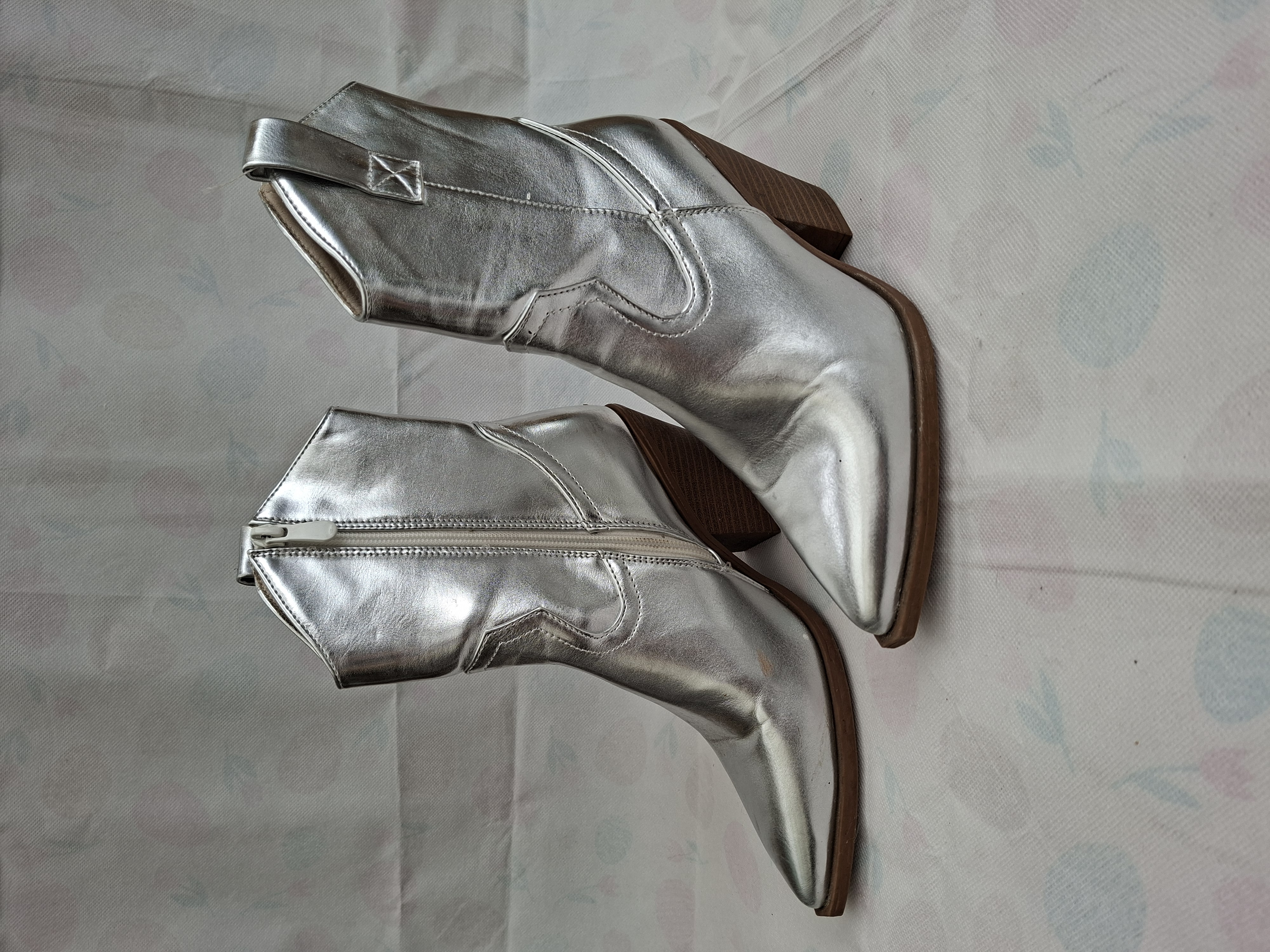 Day-Vine Shoes zilveren western cowboy boots met hak maat 36