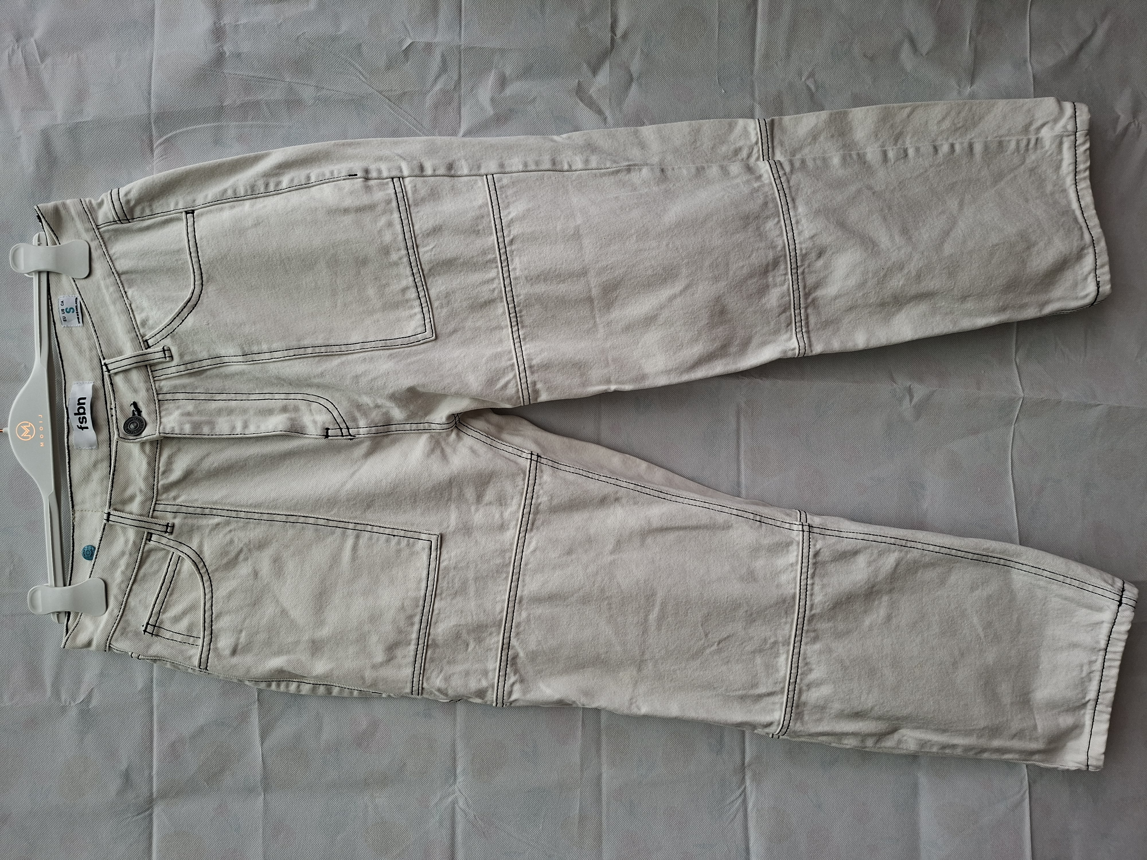 FSBN Denim Nick Saggy crème wide leg broek