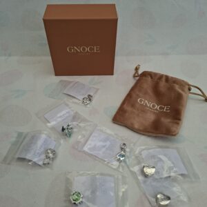 Gnoce Jewelry sieraden set 6 bedels en ketting, zilverkleurig