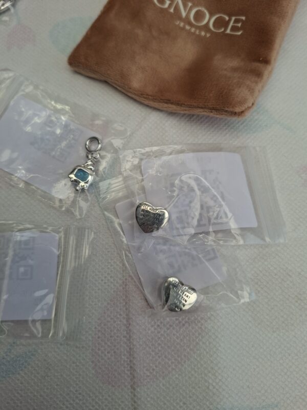 20260610_163817 Gnoce Jewelry sieraden set 6 bedels en ketting, zilverkleurig