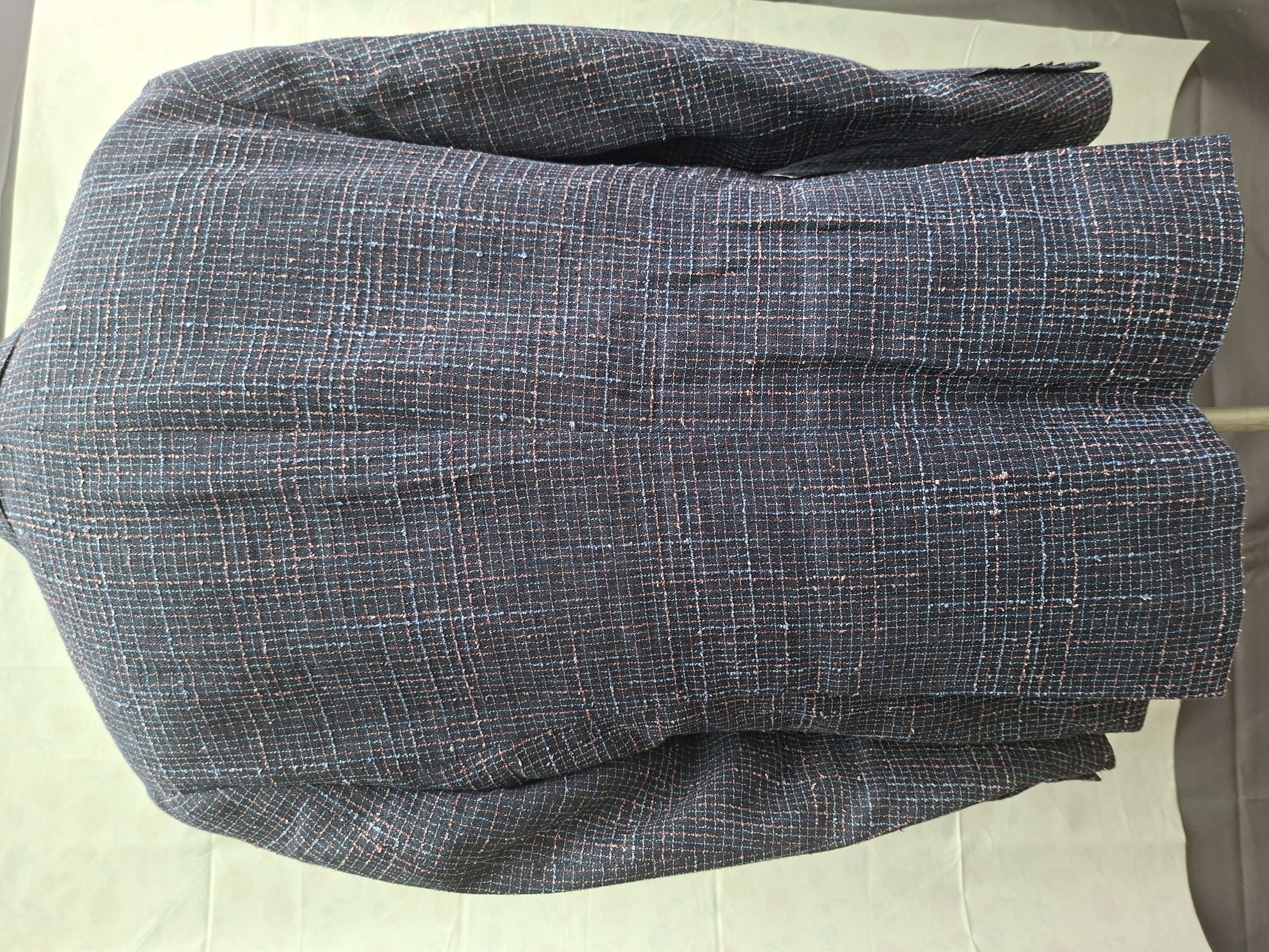 20260704_171200 Cavallaro Napoli Heren Colbert Blauw Geruit Maat ca. 58 XL