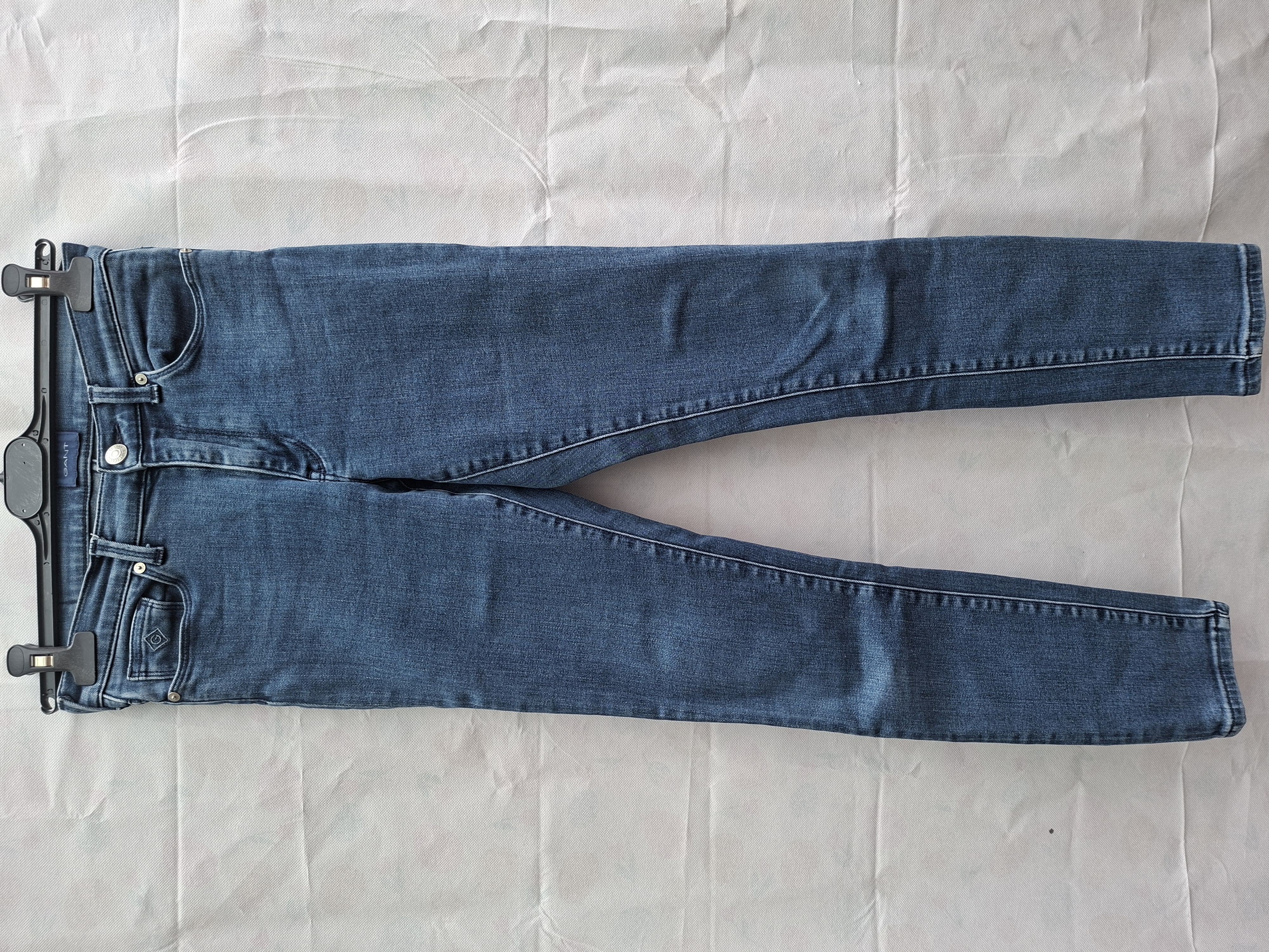 GANT Dames Skinny Jeans Blauw W26/L30 Stretch Denim