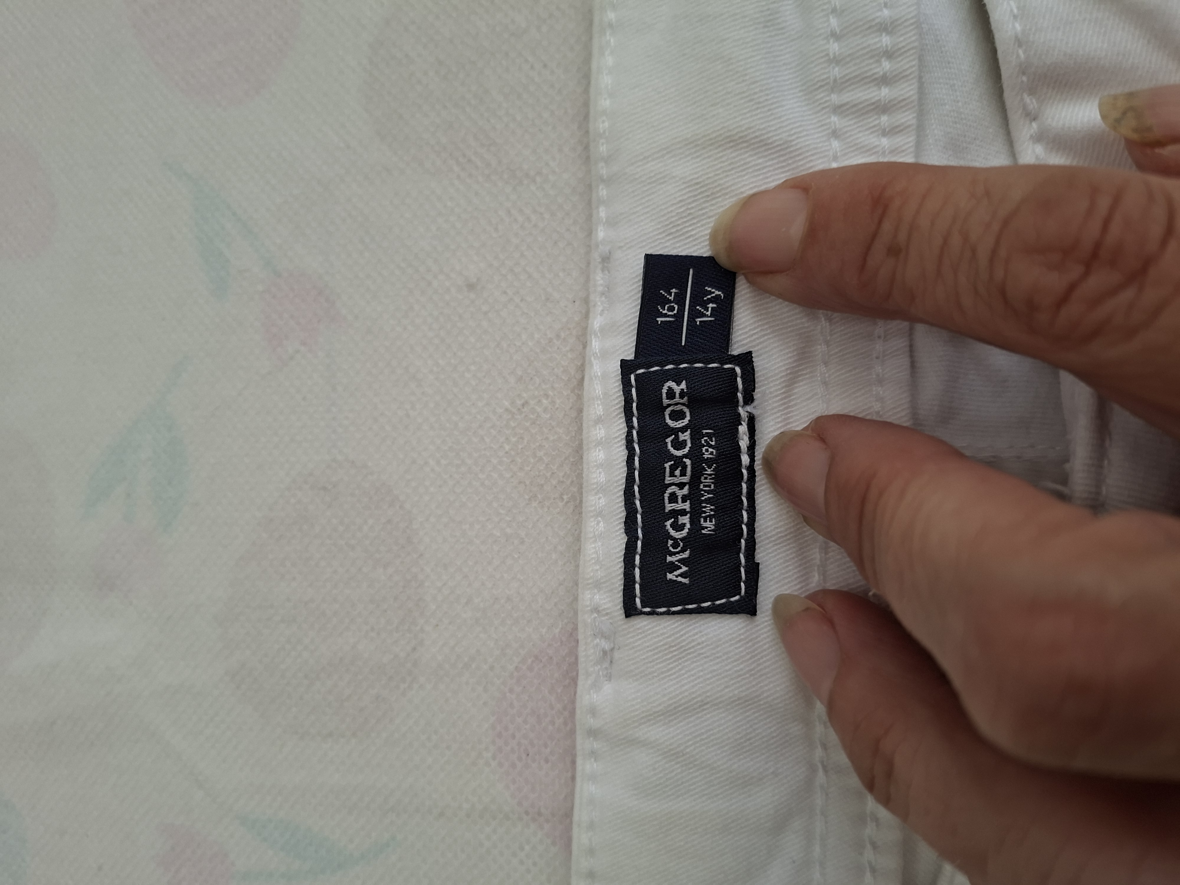20260704_172125 McGregor Witte Denim Short Stretch Maat 164 / 14Y