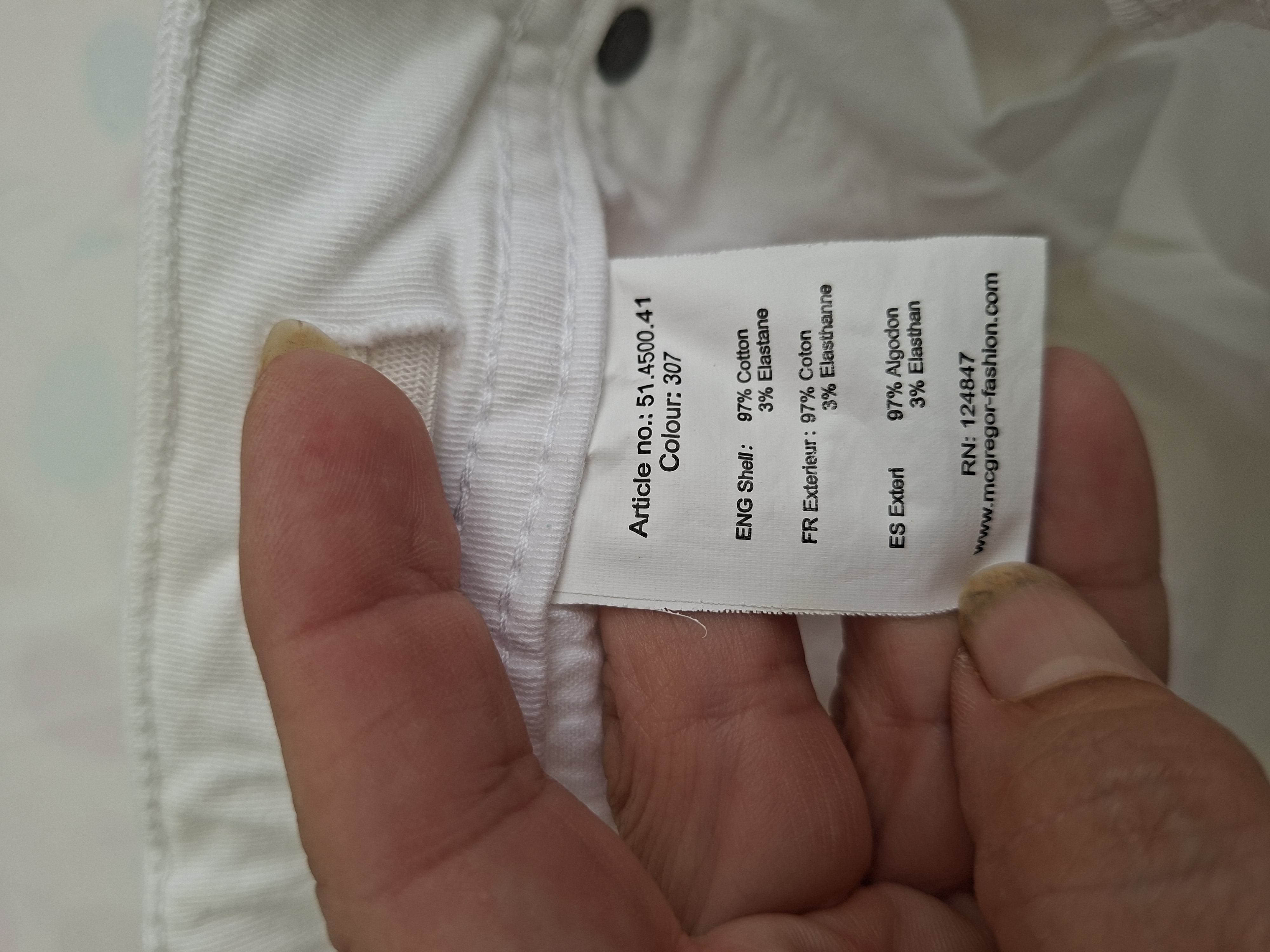 20260704_172138 McGregor Witte Denim Short Stretch Maat 164 / 14Y